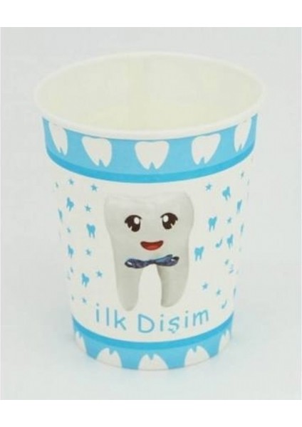 İlk Dişim Mavi Karton Bardak (8 AD