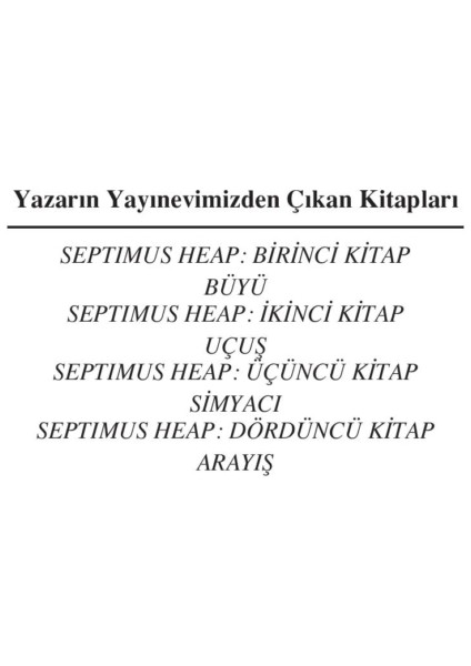 Septimus Heap: Kaçış Beşinci Kitap - Angie Sage fiyatları