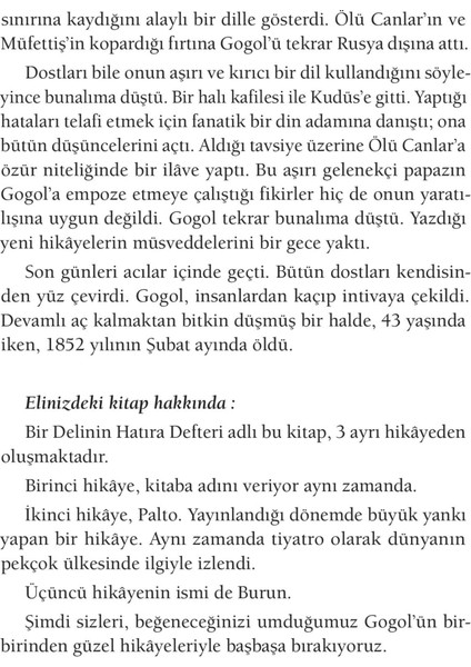 Bir Delinin Hatıra Defteri - Nikolay Vasilyeviç Gogol