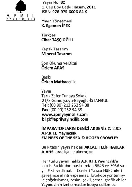 İmparatorların Denizi Akdeniz (Cep Boy)-Roger Crowley modelleri
