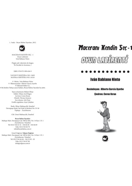 Maceranı Kendin Seç 1: Oyun Labirenti - Ivan Babiano Nieto