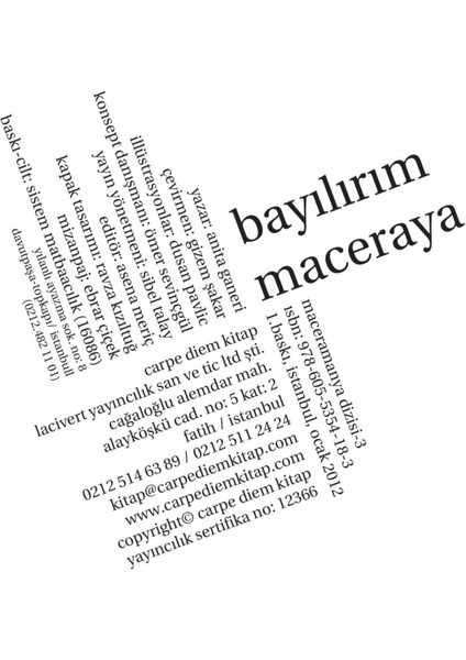 Bayılırım Maceraya-Anita Ganeri