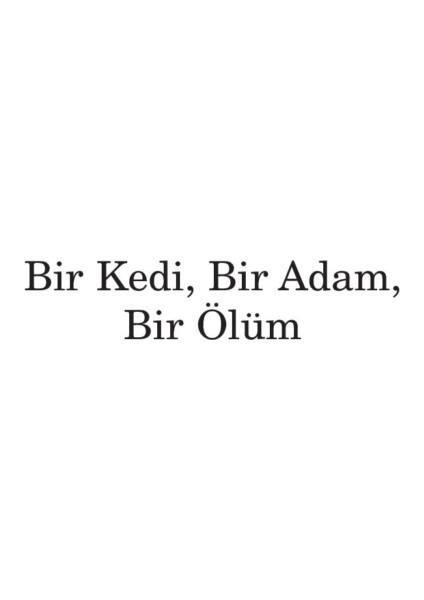 Bir Kedi, Bir Adam, Bir Ölüm -Zülfü Livaneli