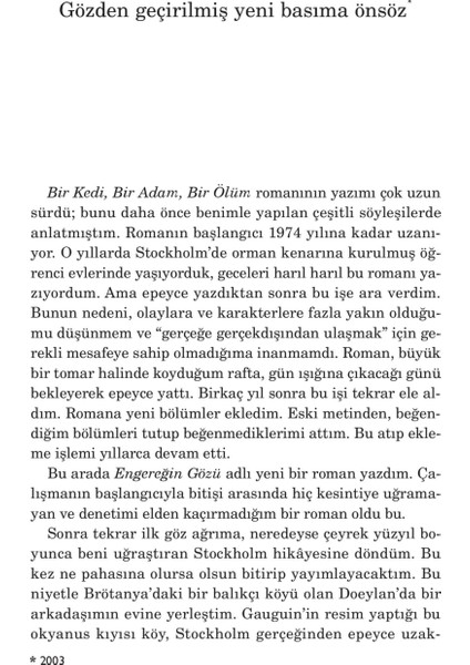 Bir Kedi, Bir Adam, Bir Ölüm -Zülfü Livaneli