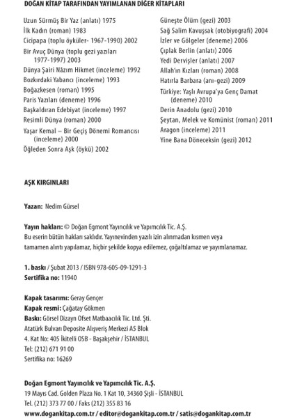 Aşk Kırgınları - Nedim Gürsel modelleri