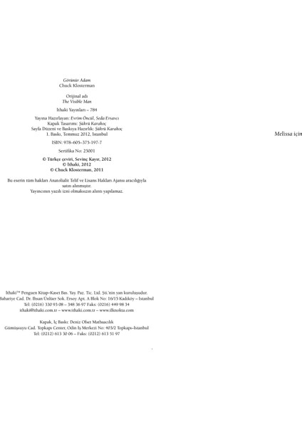 Görünür Adam - Chuck Klosterman