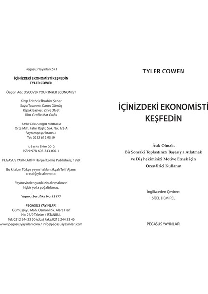 İçinizdeki Ekonomisti Keşfedin-Tyler Cowen