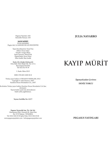 Kayıp Mürit - Julia Navarro