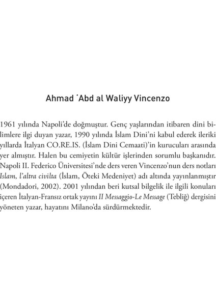 Yesrib'De Bahar - Ahmad 'Abd Al Waliyy Vincenzo