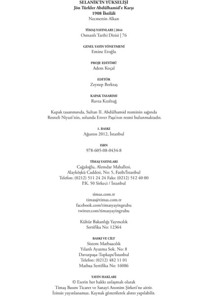 Selanik'İn Yükselişi Jön Türkler Andülhamide Karşı-Necmettin Alkan fırsatları