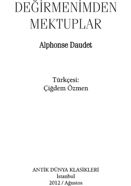 Değirmenimden Mektuplar - Alphonse Daudet
