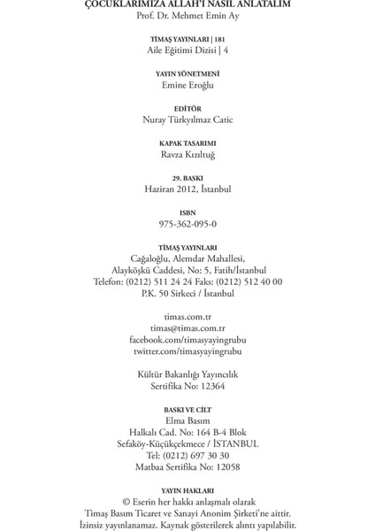 Çocuklarımıza Allah'ı Nasıl Anlatalım? - Mehmet Emin Ay modelleri