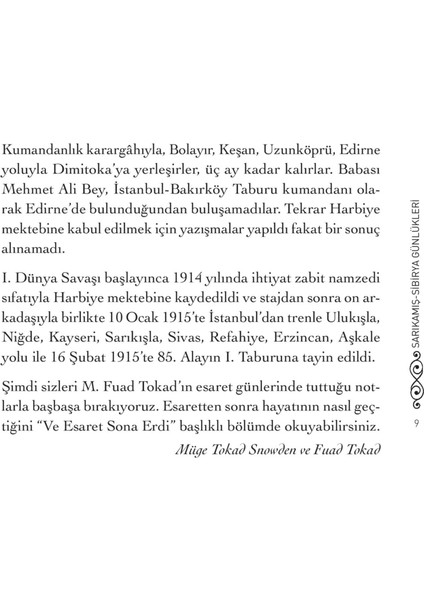 Kibrit Kutusundaki Sarıkamış - Sibirya Günlükleri - M. Fuad Tokad