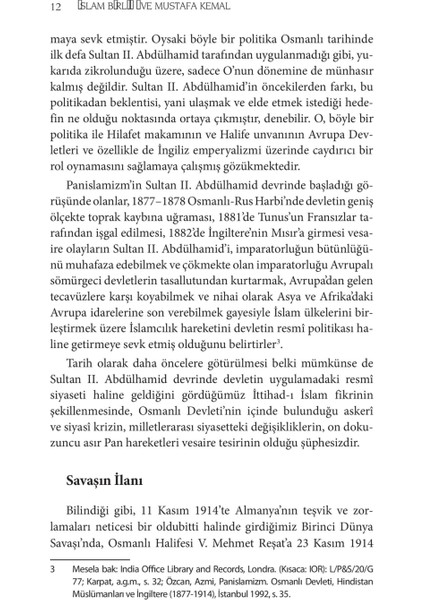 İslam Birliği Ve Mustafa Kemal