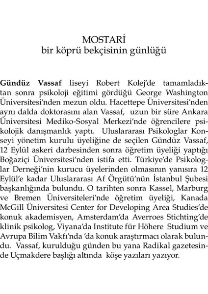 Mostari - Gündüz Vassaf fiyatları