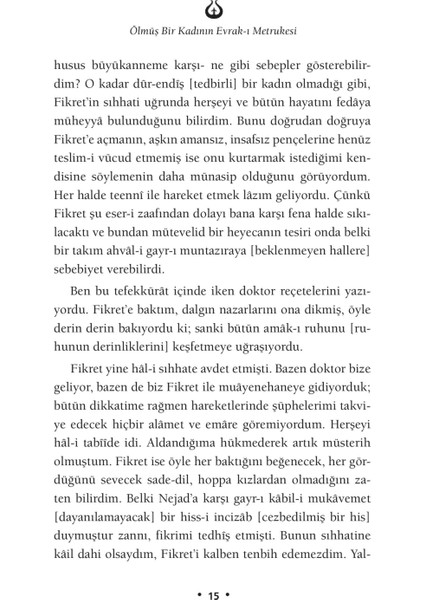 Ölmüş Bir Kadının Evrak-ı Metrukesi