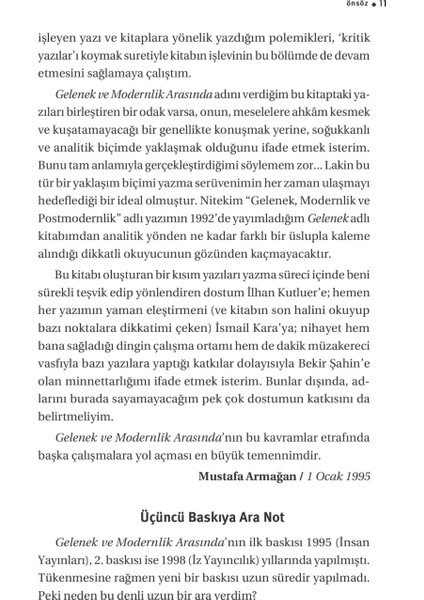 Gelenek Ve Modernlik Arasında-Mustafa Armağan
