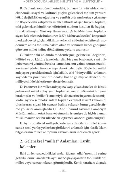 Osmanlı'dan Günümüze Ortadoğu'da Millet, Milliyet, Milliyetçilik