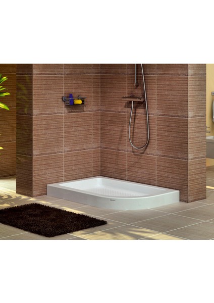 Oval Asimetrik Monoblok Duş Teknesi 80*90