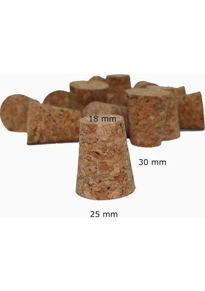 Konik Mantar Tıpası Mantar Şişe 30*25*18 50 Adet