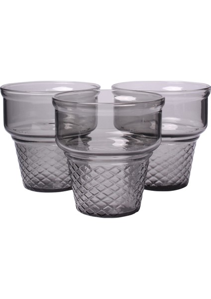 Mini Kornet Gri Dondurmalık 3'lü