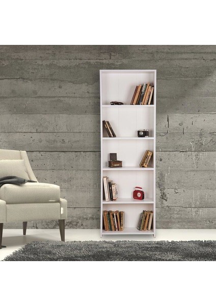 5 Raflı Kitaplık Beyaz fiyatları