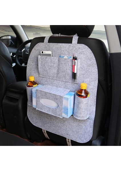 Araba Koltuk Arkası Eşya Düzenleyici Seat Back Organizer Açık Gri