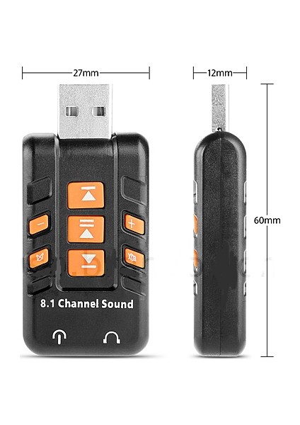 Usb 8.1 Kanal Ses Kartı Multi Fonksiyon