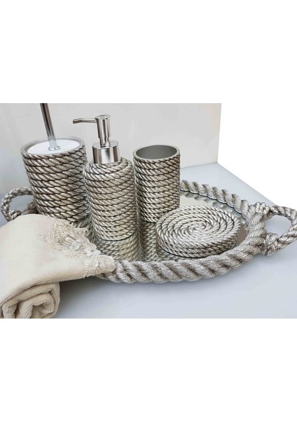 Rope Gümüş Banyo Seti Sb 174G10