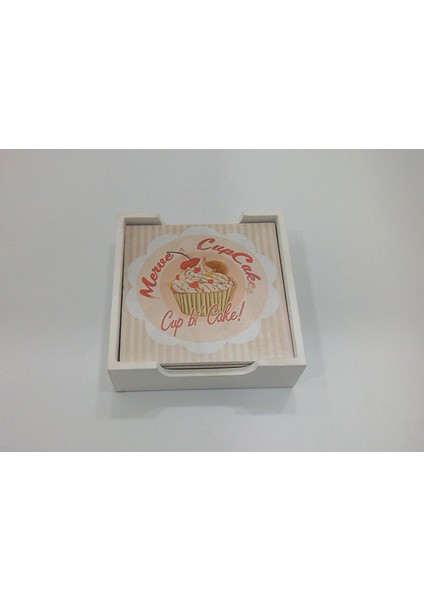 Ünev Bambu Çiçek Desenli Bardak Altılığı 11x11cm 6'lı
