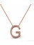 Zirkon Taşlı Gümüş G Harfi Kolye 2