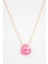 Şeker Pembe Buzlu Kalp Taş Rose Gümüş Kolye (Tgk0054) 1
