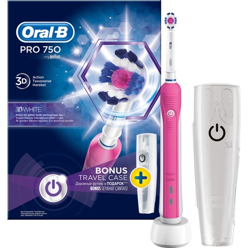 Oral-B Pro 750 Şarj Edilebilir Diş Fırçası Cross Action Pembe (Seyahat Kabı Hediyeli!) 112,90 TL