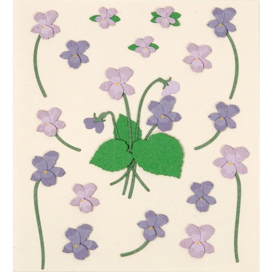 Coccomell El Yapımı Dekor Sticker Çiçek Lila Buket