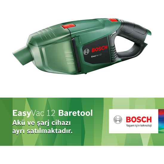 Bosch EasyVac 12 Baretool (Akü ve Şarj Cihazı Dahil Değil) Akülü El Süpürgesi