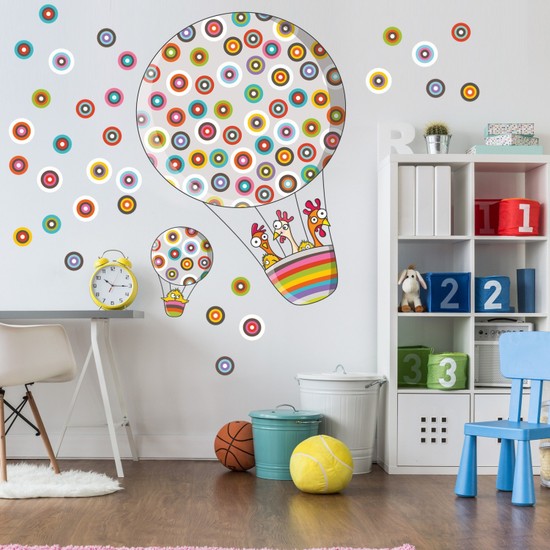 DekorLoft Benekli Uçan Balon Çocuk Odası Duvar Sticker Fiyatı DekorLoft Benekli Uçan Balon Çocuk Odası Duvar Sticker Fiyatı