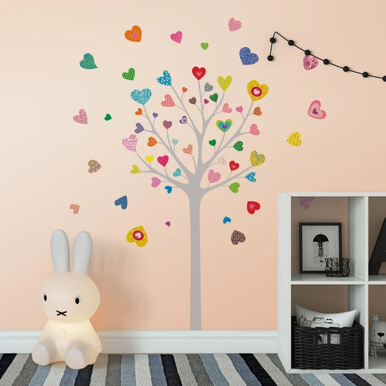 DekorLoft Mutlu Ağaç Çocuk Odası Duvar Sticker CS-308