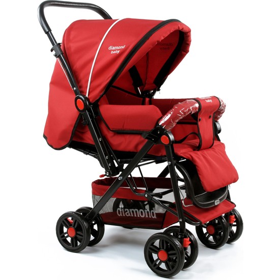 Diamond Baby P101 Çift Yönlü Lüks Bebek Arabası Kırmızı