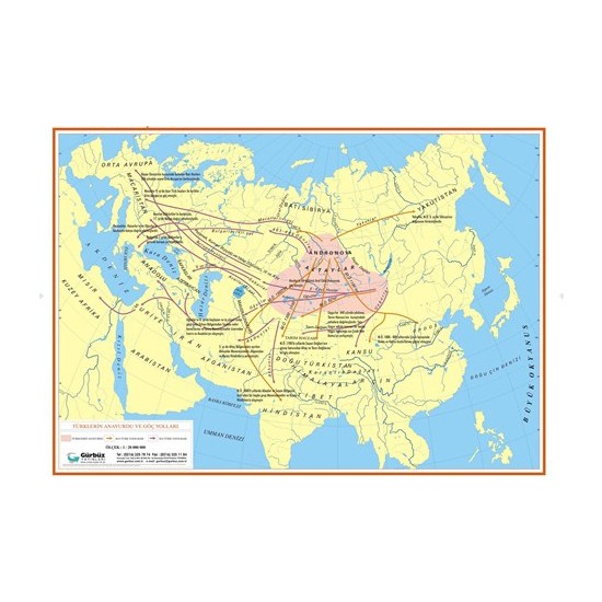 Türklerin Anayurdu ve Göç Yolları Haritası