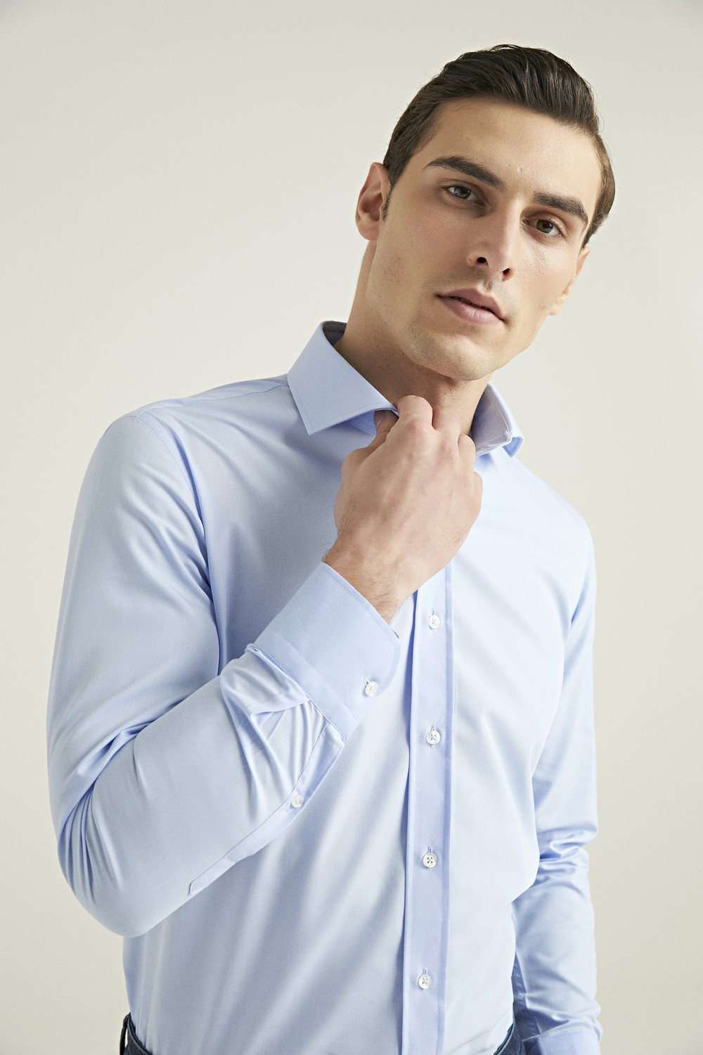 D'S Damat Slim Fit Beyaz Düz Nano Care Gömlek Uzun Kol Klasik Stil 5HF02ORTSG01