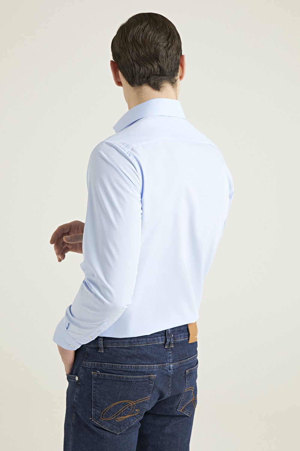 D'S Damat Slim Fit Beyaz Düz Nano Care Gömlek Uzun Kol Klasik Stil 5HF02ORTSG01 görsel 4