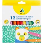 Adel Renkli Jumbo Keçeli Kalem 12'li Havalı Kapaklı Çizim İçin Renkli Seçenekler