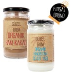 Güzel Ada Gıda Organik Hindistan Cevizi Yağı 300 Ml (Soğuk Sıkım) + Organik Ham Kakao 150 Gr