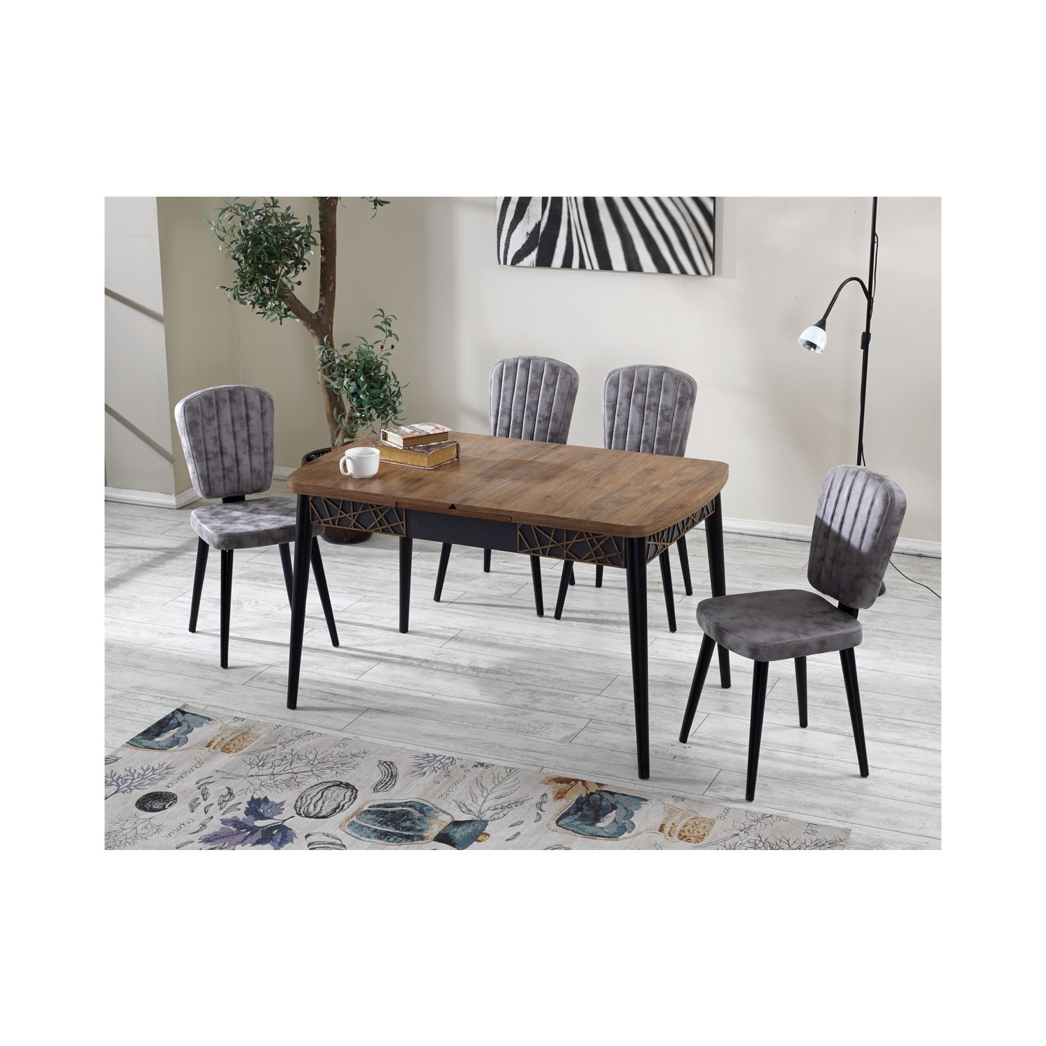 Newasan Elit Lüks Amalfi Mutfak Masası ve Legno Sandalye Newasan Elit Lüks Amalfi Mutfak Masası ve Legno Sandalye