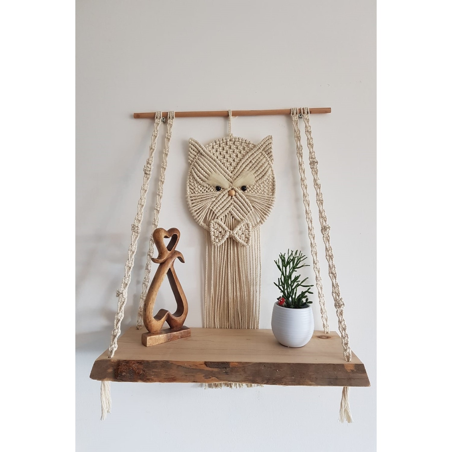 Aysha Makrome Kedi Duvar Rafı / Ev Dekoru Fiyatı Aysha Makrome Kedi Duvar Rafı / Ev Dekoru Fiyatı