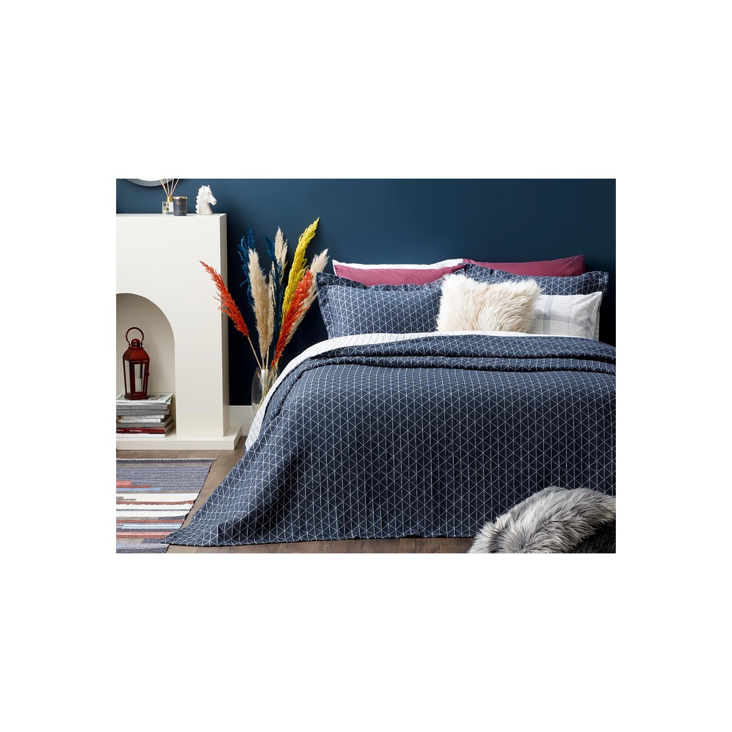 English Home Argyle Jakarlı King Size Yatak Örtüsü Takımı English Home Argyle Jakarlı King Size Yatak Örtüsü Takımı