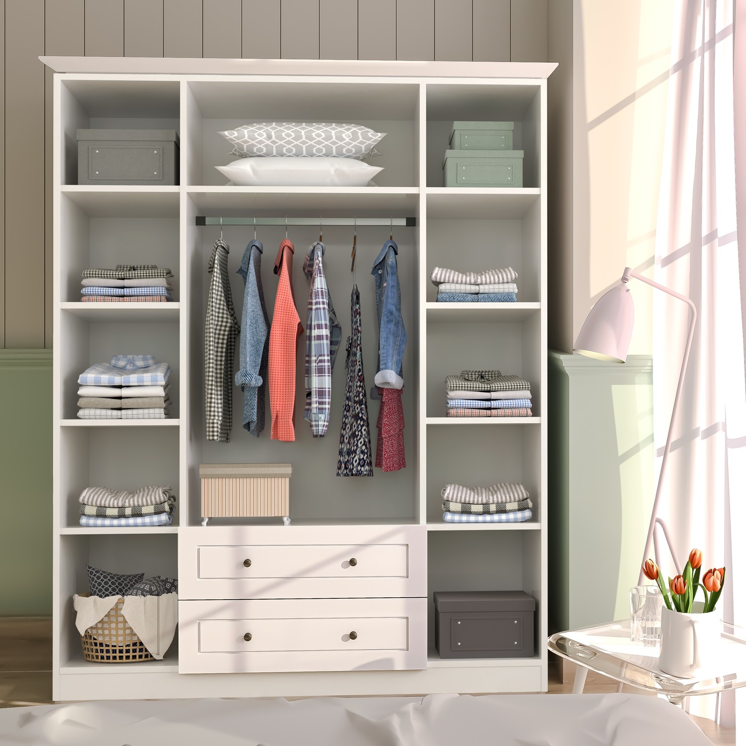 Rabi Mobilya Asya Country 4 Kapak 2 Çekmeceli Gardırop Fiyatı