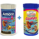 Lotus Guppy Mix 250ML + Amore Guppy Mix 250ML Tropikal Balık Yemi