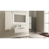 Bagnotti Vega 100 cm Parlak Beyaz LED Aynalı Banyo Dolabı