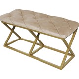 Evodeko Gold - Beyaz Bench Puf